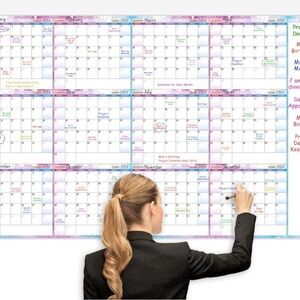Large Dry Erase Calendar For Wall – Yearly Wall Calendar Dry Erase,